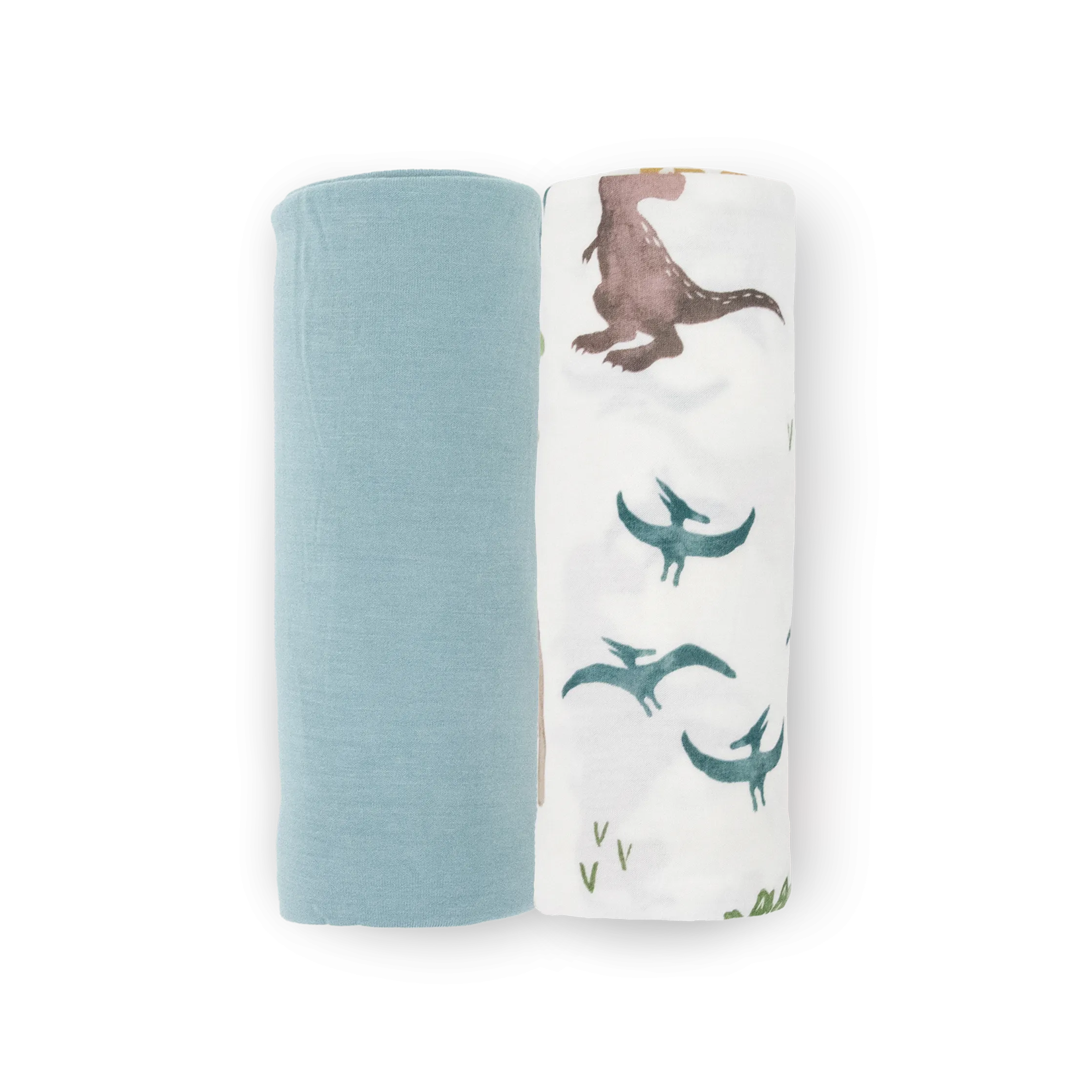 Stretch Knit Swaddle Blanket 2 Pack - Dino Pals
